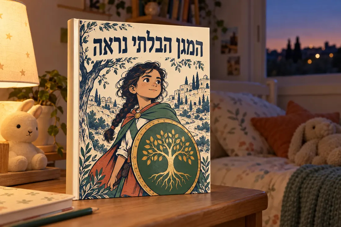 הספר 'המגן הבלתי נראה' על שידה ליד מיטת ילדה